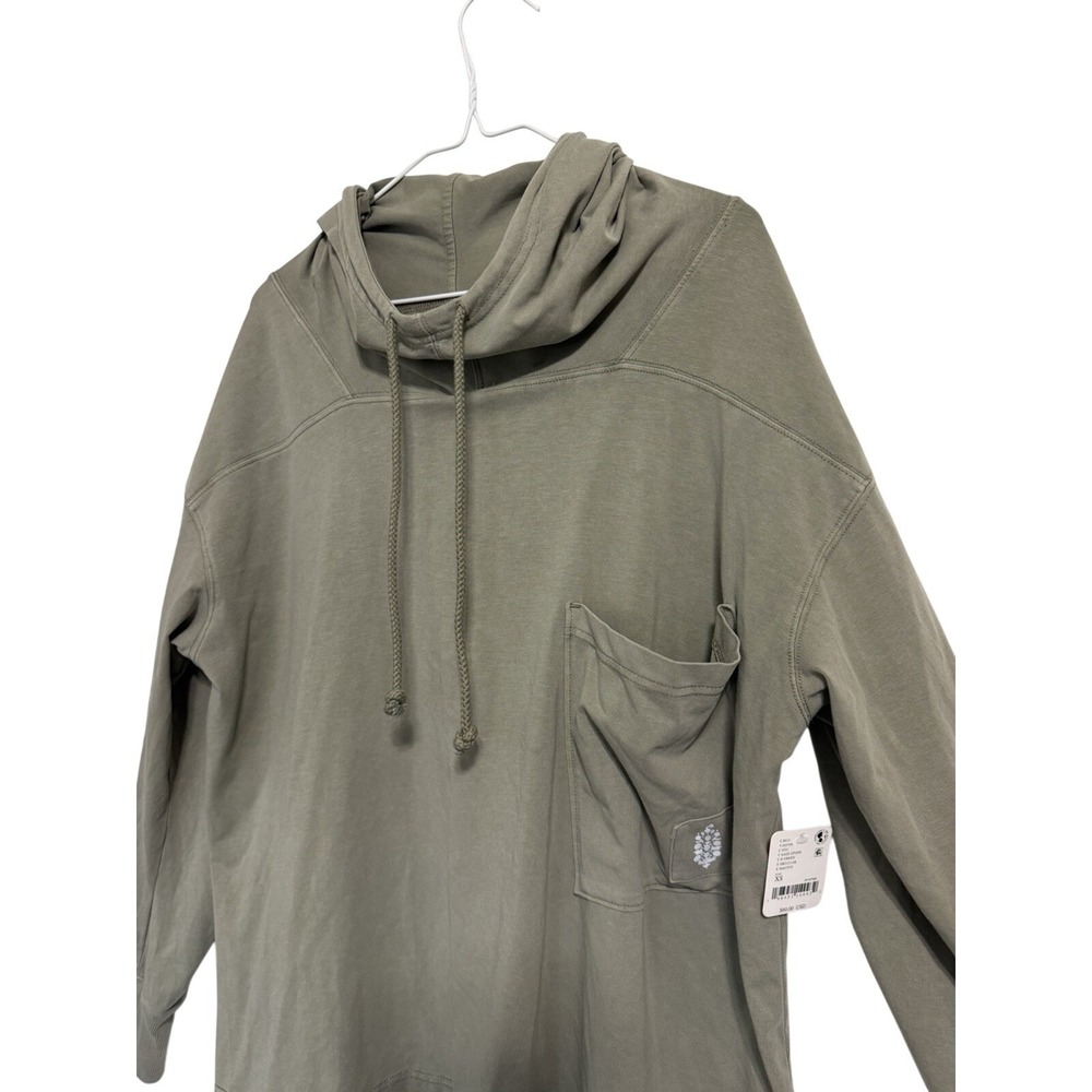Free People FP Movement Sage Stone Green Cowl Neck Hoodie XS OB2121148 NWT‎ - Picture 4 of 10